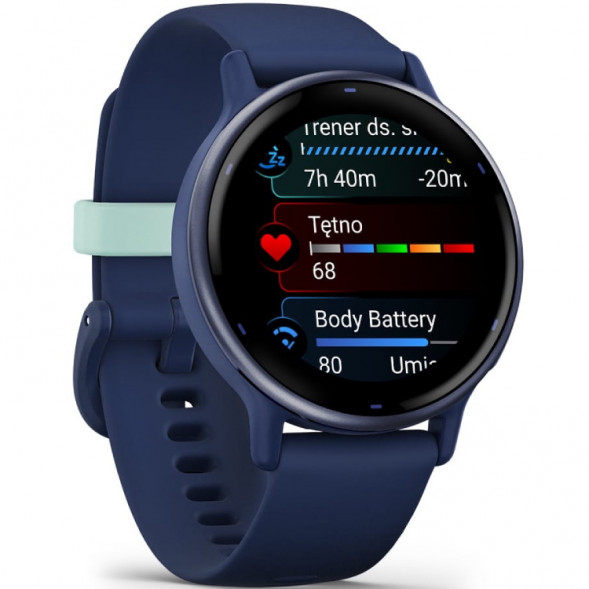 Умные часы Garmin Vivoactive 5, синие с металлически-синим безелем и силиконовым ремешком 010-02862-12 в Чите