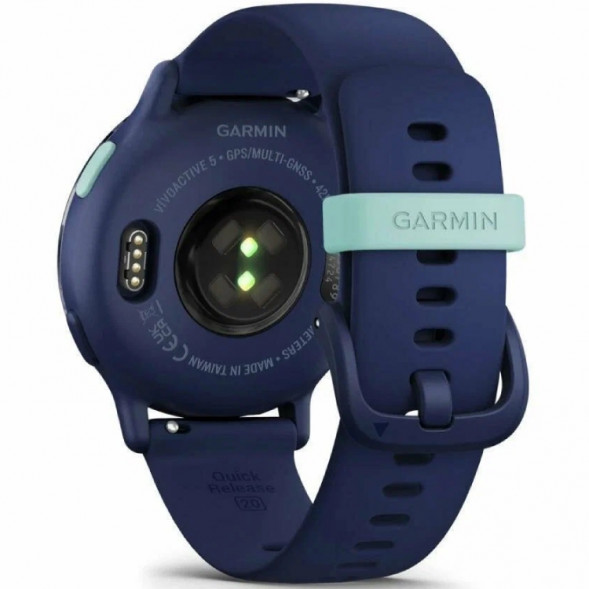Умные часы Garmin Vivoactive 5, синие с металлически-синим безелем и силиконовым ремешком 010-02862-12 в Чите
