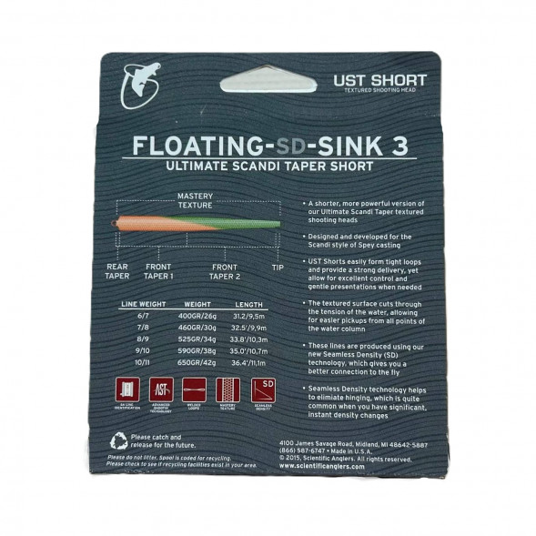 Рыболовная леска Scientific Anglers UST Short St-10/11-F/S3 Floating - SD - Sink 3 125130 в Чите