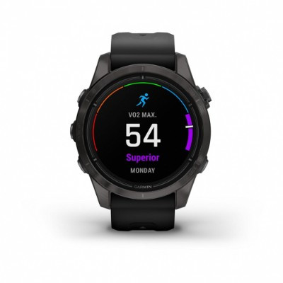 Умные часы Garmin EPIX PRO (Gen 2) Sapphire Edition 42 мм, титановый, угольно-серый, DLC, черный ремешок 010-02802-15 в Чите