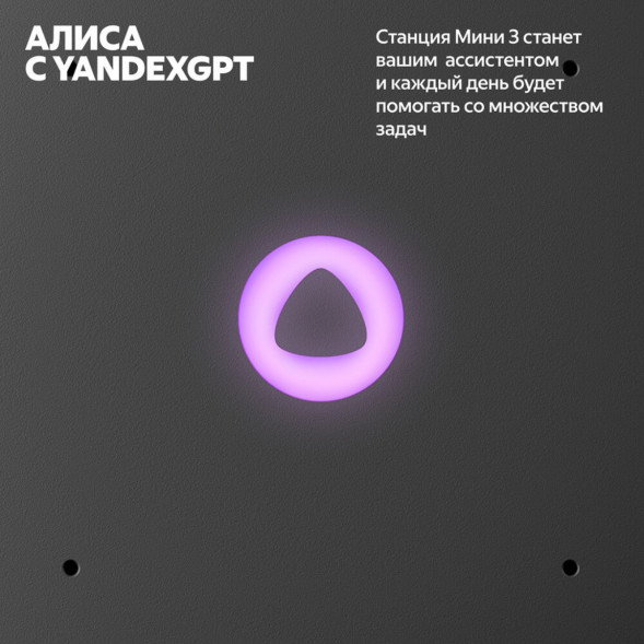 Умная колонка Яндекс Станция Мини 3 c Алисой на YandexGPT, серая в Чите
