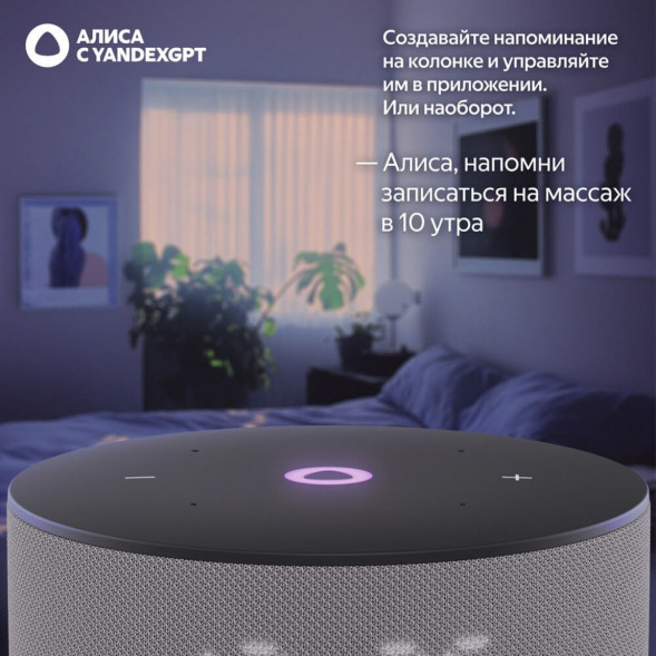 Умная колонка Яндекс Станция Мини 3 c Алисой на YandexGPT, серая в Чите