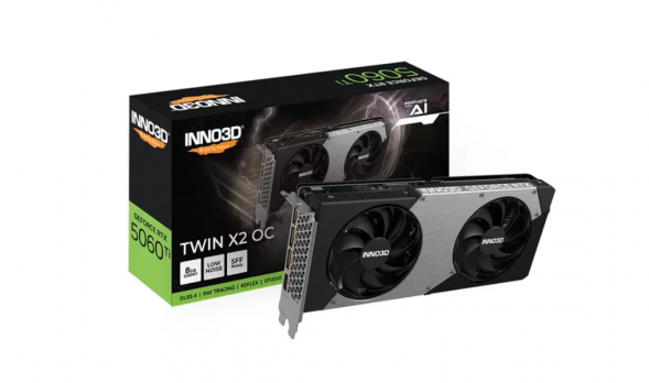 Видеокарта NVIDIA GeForce RTX 5060 Ti Inno3D Twin X2 OC 8GB N506T2-08D7X-193075N в Чите