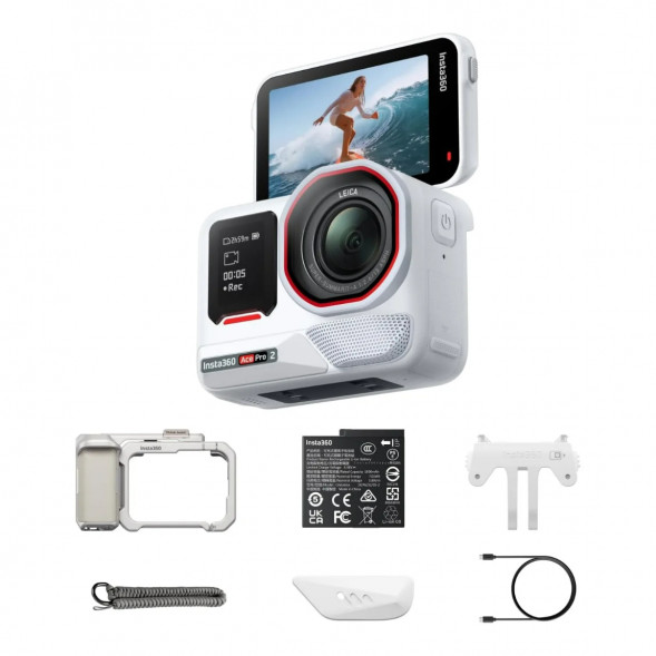 Экшн-камера Insta360 Ace Pro 2 Single Battery Xplorer Bundle, Arctic White в Чите