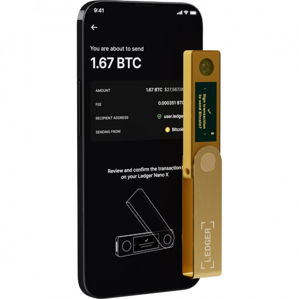 Аппаратный криптокошелек Ledger Nano X, Gold в Чите