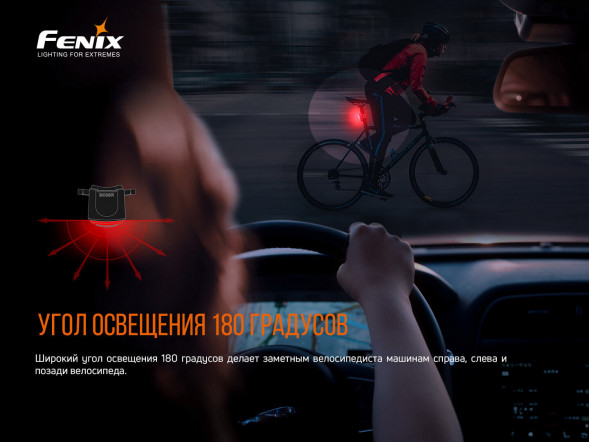 Велофара задняя Fenix BC05R V2.0, черный в Чите