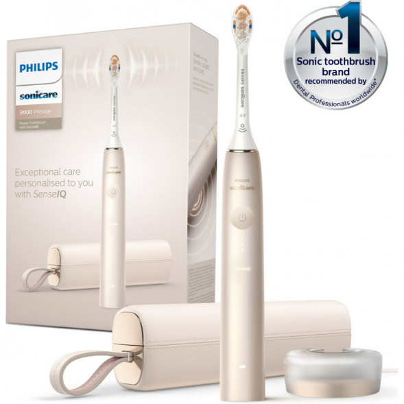 Звуковая зубная щетка Philips Sonicare 9900 Prestige HX9992, золотистое шампанское в Чите