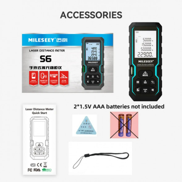 Лазерный дальномер Mileseey S6, 120 м в Чите