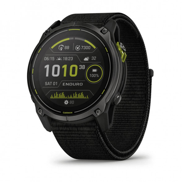 Умные часы Garmin Enduro 3 51mm Black с нейлоновым ремешком UltraFit 010-02751-01 в Чите