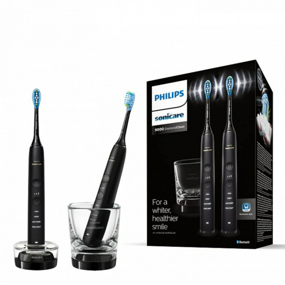 Набор из 2 электрических зубных щеток Philips Sonicare DiamondClean 9000 HX9914/54, чёрный в Чите