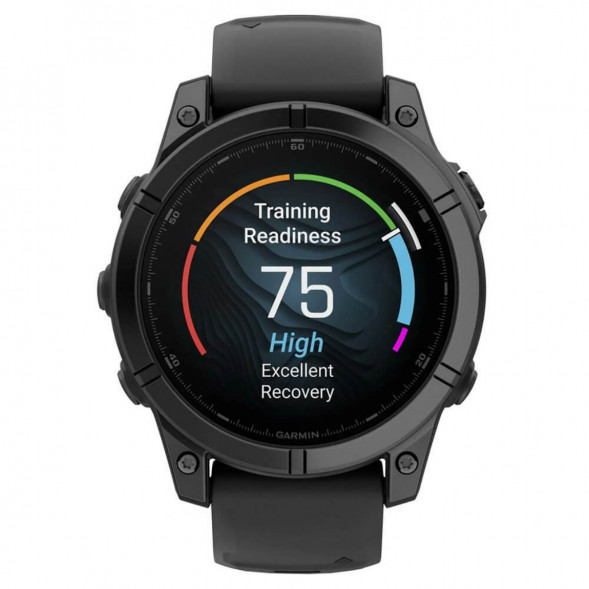 Умные часы Garmin Fenix E 47мм Amoled Slate Grey Steel с чёрным силиконовым ремешком 010-03025-01 в Чите