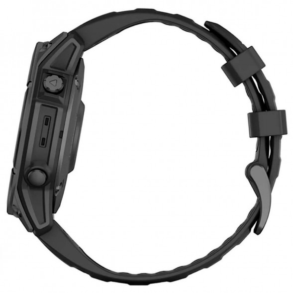 Умные часы Garmin Fenix E 47мм Amoled Slate Grey Steel с чёрным силиконовым ремешком 010-03025-01 в Чите