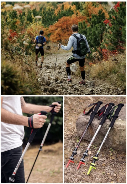 Треккинговая палка Naturehike 135 см, 1шт., серый/зеленый в Чите