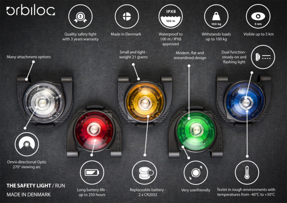 Фонарь для собак Orbiloc Dog Dual Signal Colours, белый в Чите
