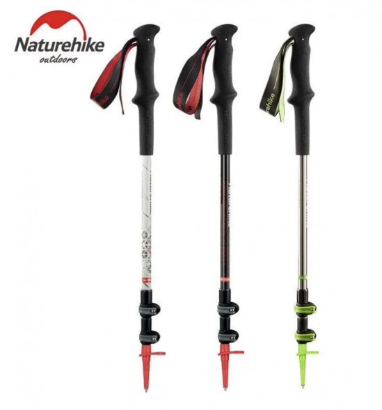 Треккинговая палка Naturehike 135 см, 1 шт., черный/красный в Чите