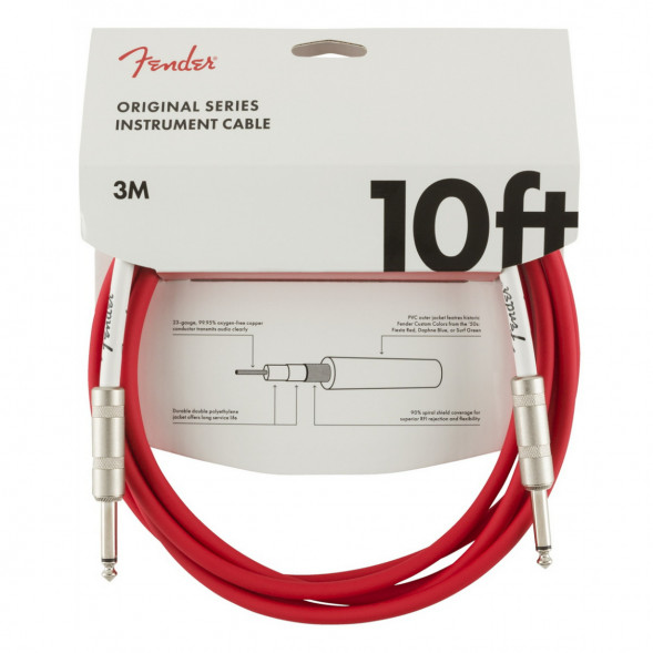 Инструментальный кабель Fender Original Series 10 Ft, 3 м, Jack 6.3, красный в Чите