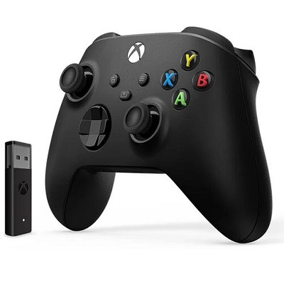 Беспроводной геймпад Microsoft Xbox черный, PC адаптер в Чите