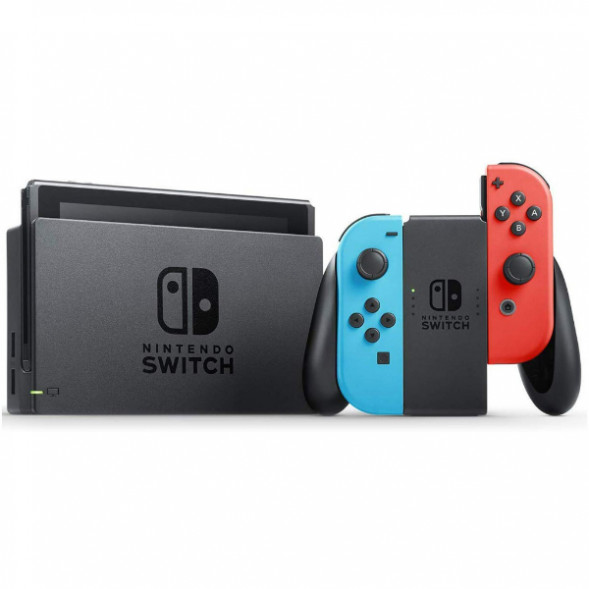 Игровая приставка Nintendo Switch rev.2 32 ГБ, красный/синий в Чите