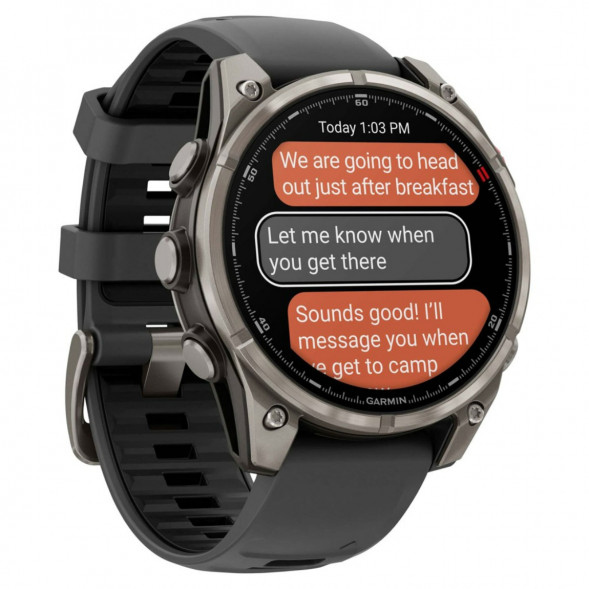 Умные часы Garmin Fenix 8 PRO, 47 мм, AMOLED, Sapphire, Titanium with Graphite/Black Silicone Band 010-03198-10 в Чите