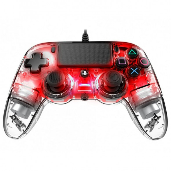 Геймпад проводной Nacon Illuminated Compact PS4, красный в Чите