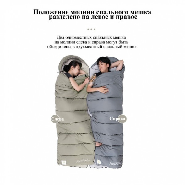Спальный мешок Naturehike M300 (Левый), серый в Чите