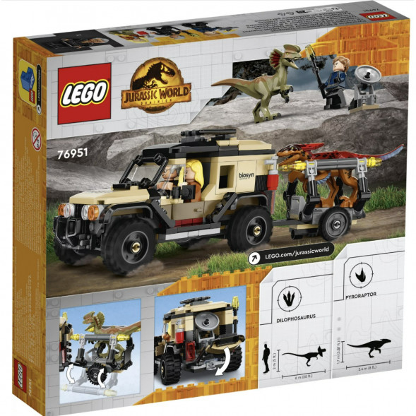 Конструктор LEGO Jurassic World 76951 Перевозка пирораптора и дилофозавра в Чите
