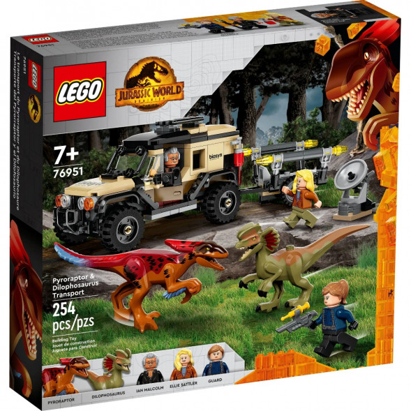 Конструктор LEGO Jurassic World 76951 Перевозка пирораптора и дилофозавра в Чите