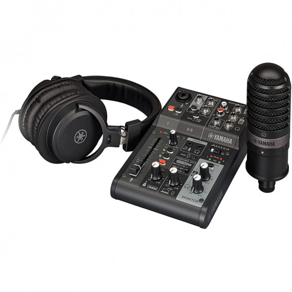 Микшер для стриминга Yamaha AG03MK2 LSPK Live Stream Black с аксессуарами в Чите