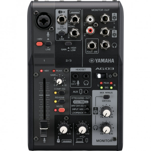 Микшер для стриминга Yamaha AG03MK2 LSPK Live Stream Black с аксессуарами в Чите