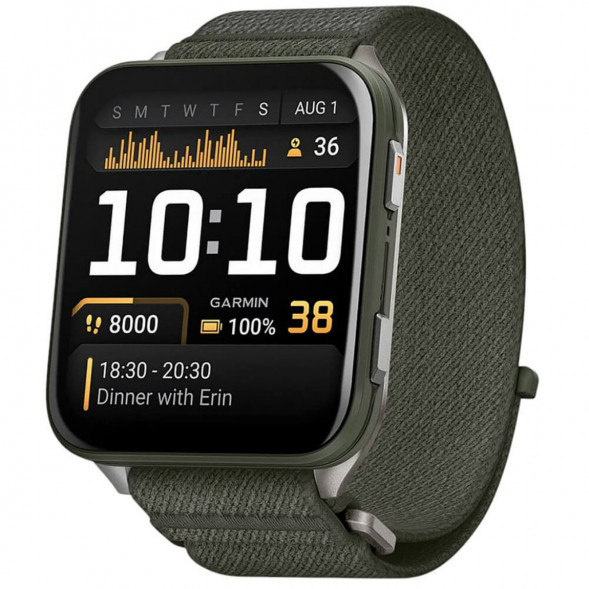 Умные часы Garmin Venu X1 Green с нейлоновым ремешком Moss ComfortFit 010-02980-03 в Чите