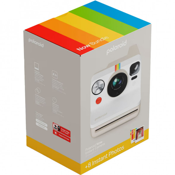 Фотоаппарат моментальной печати Polaroid Now Generation 3 + 8 цветных картриджей, белый в Чите