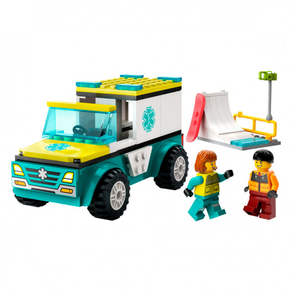 Конструктор LEGO City 60403 Скорая помощь и сноубордист в Чите