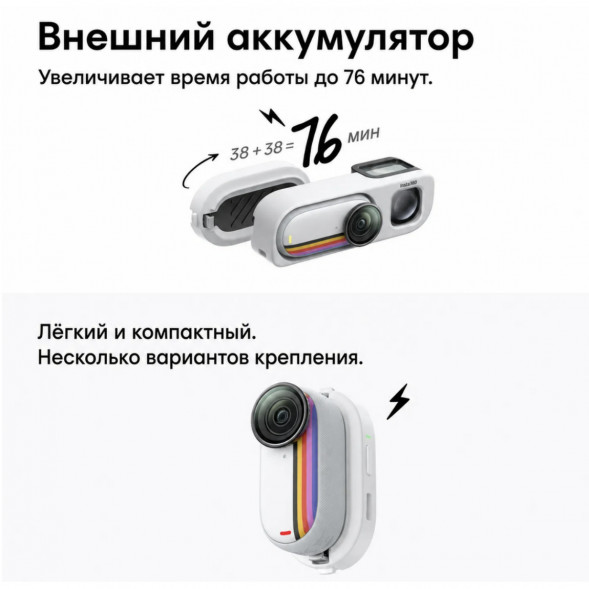 Экшн-камера Insta360 Go 3S Retro Bundle Special Edition 128ГБ, White в Чите