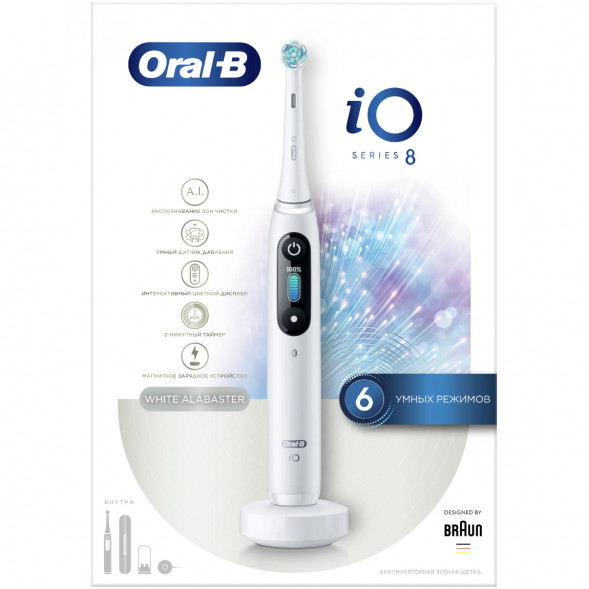 Зубная щетка электрическая Oral-B iO Series 8, белый в Чите