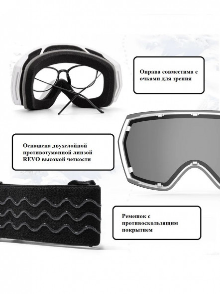 Горнолыжные очки для сноуборда Copozz (голубой, белый) в Чите