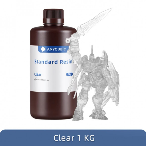 Фотополимерная смола Anycubic Standard Resin для 3D принтера Прозрачная (Clear), 1 кг в Чите