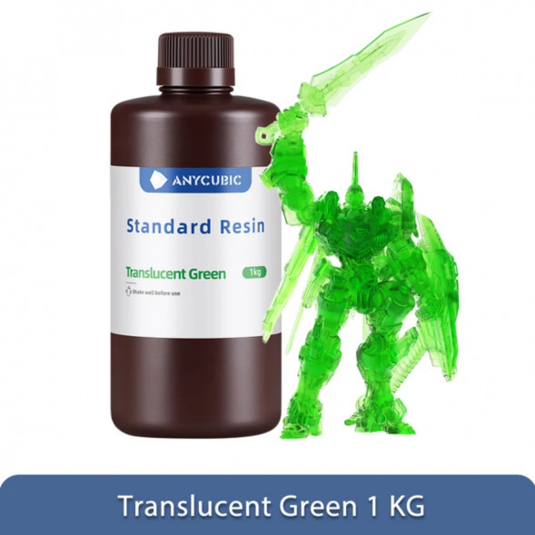 Фотополимерная смола Anycubic Standard Resin для 3D принтера Полупрозрачный зеленый (Tran-Green), 1 кг в Чите