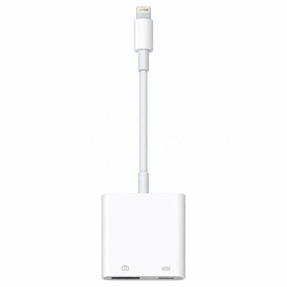 Разъем Apple Lightning - USB/Lightning, белый в Чите