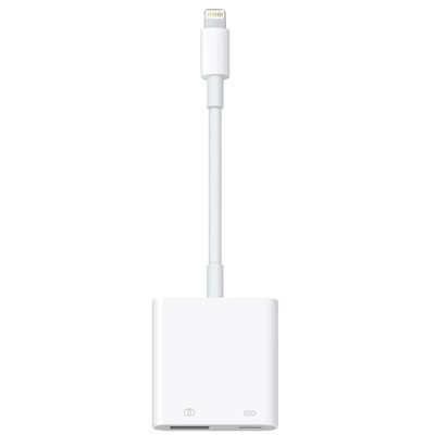 Разъем Apple Lightning - USB/Lightning, белый в Чите